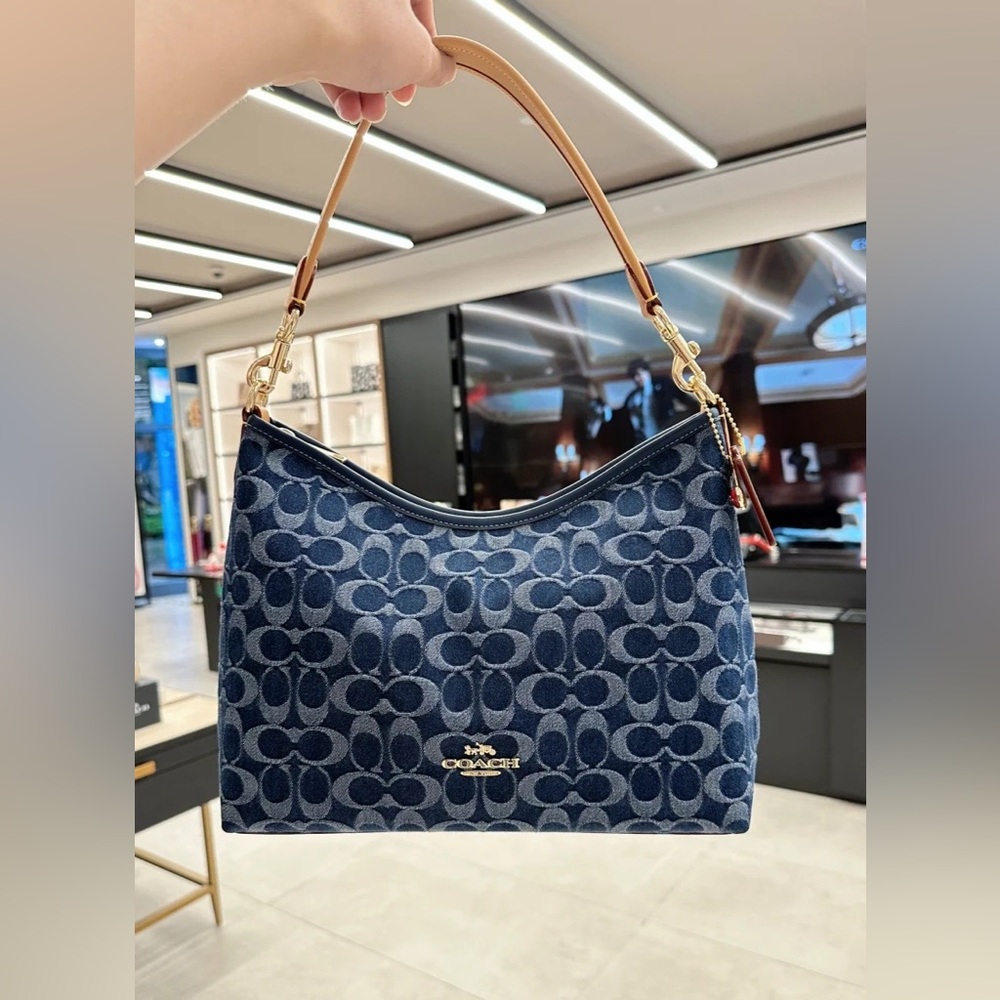 NWT！COACH Laurel ShNWT！COACH Laurel Shoulder Bag In Signature Denim（COACH CY702） - Picture 2 of 9